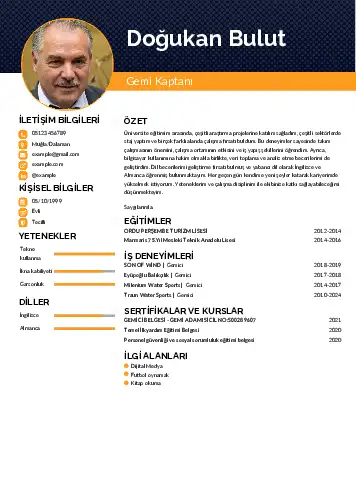 Gemi Kaptanı CV Örnekleri cv indir